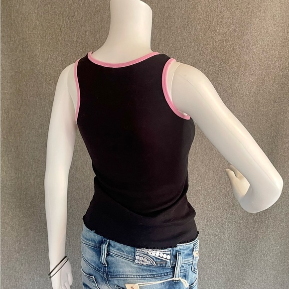 RARE Super Cute Hello Kitty Ladies Tank Top Youth L with Sparkles Beach Scene - Picture 4 of 8